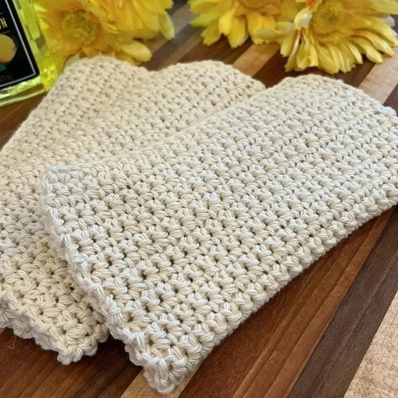 100% Cotton Handmade Washcloths - Set of 3 - Picture 2 of 8